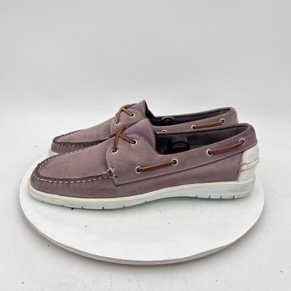 Allen Edmonds Other - Allen Edmonds Lake Mendota Men Size 9E Plum Suede Loafer Comfort Boat Shoes
